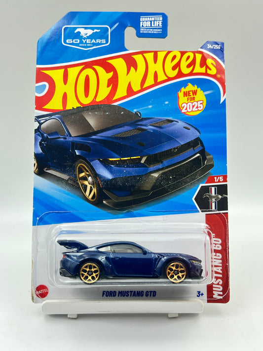 CREASED - IMPORTED - HOT WHEELS -  FORD MUSTANG GTD - BLUE - B3