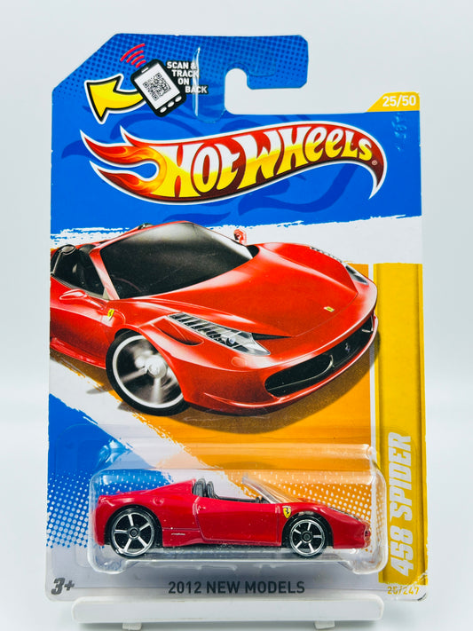 HOT WHEELS - FERRARI  458 SPIDER - RED - 2A
