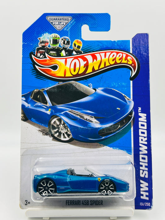 HOT WHEELS - FERRARI  458 SPIDER - BLUE - 2A