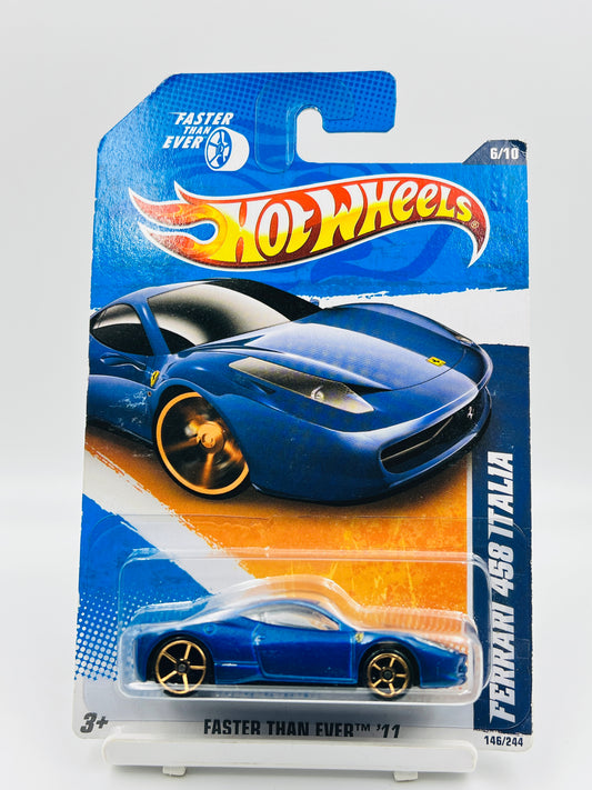 HOT WHEELS - FERRARI 458 ITALIA - BLUE - 1D