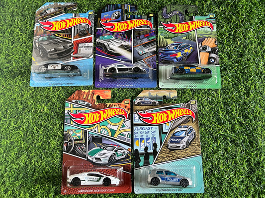 SET OF 5 POLICE CARS