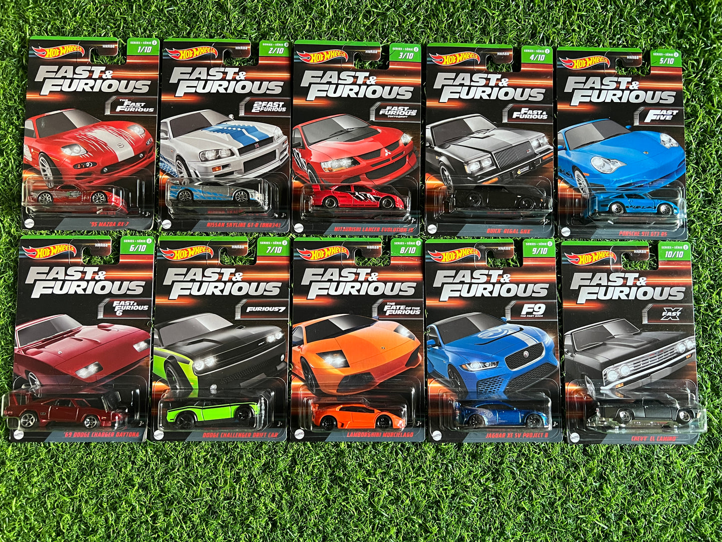 FAST AND FURIOUS SET OF 10 CARS