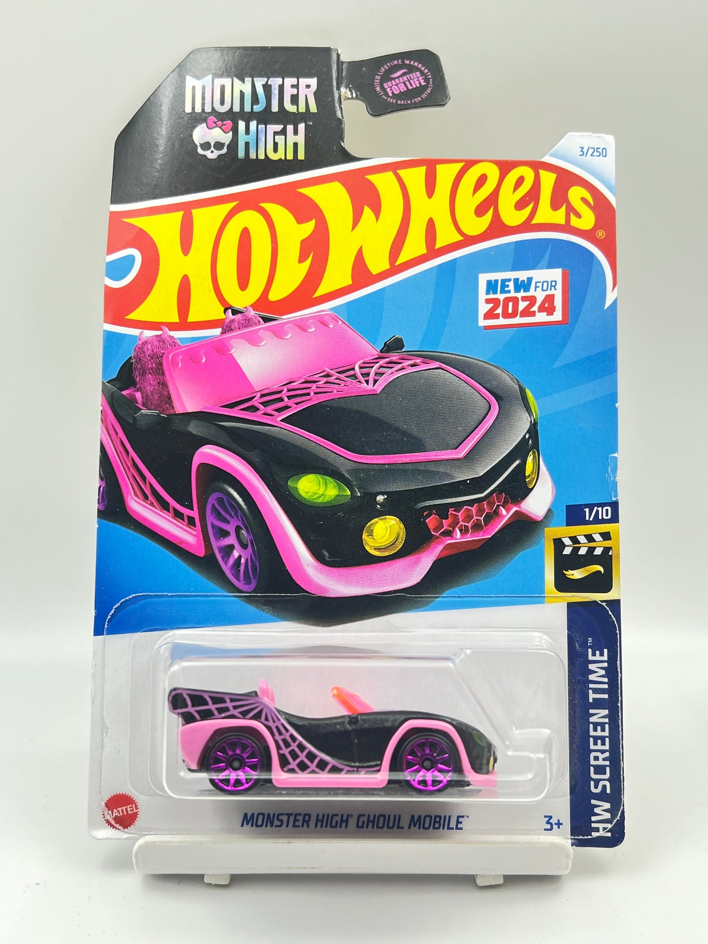 DAMAGED CARD - IMPORTED - HOT WHEELS -  MONSTER HIGH GHOUL MOBILE - 2B