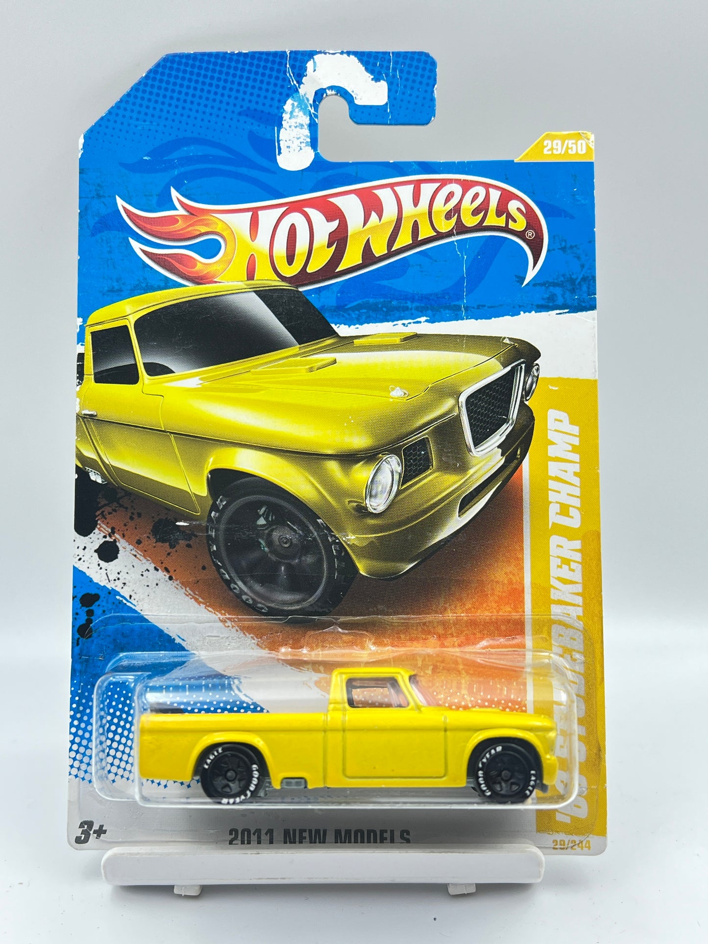 ( CARD AS IN PIC ) - IMPORTED - HOT WHEELS -  63 STUDEBAKER CHAMP - YELLOW - 6C