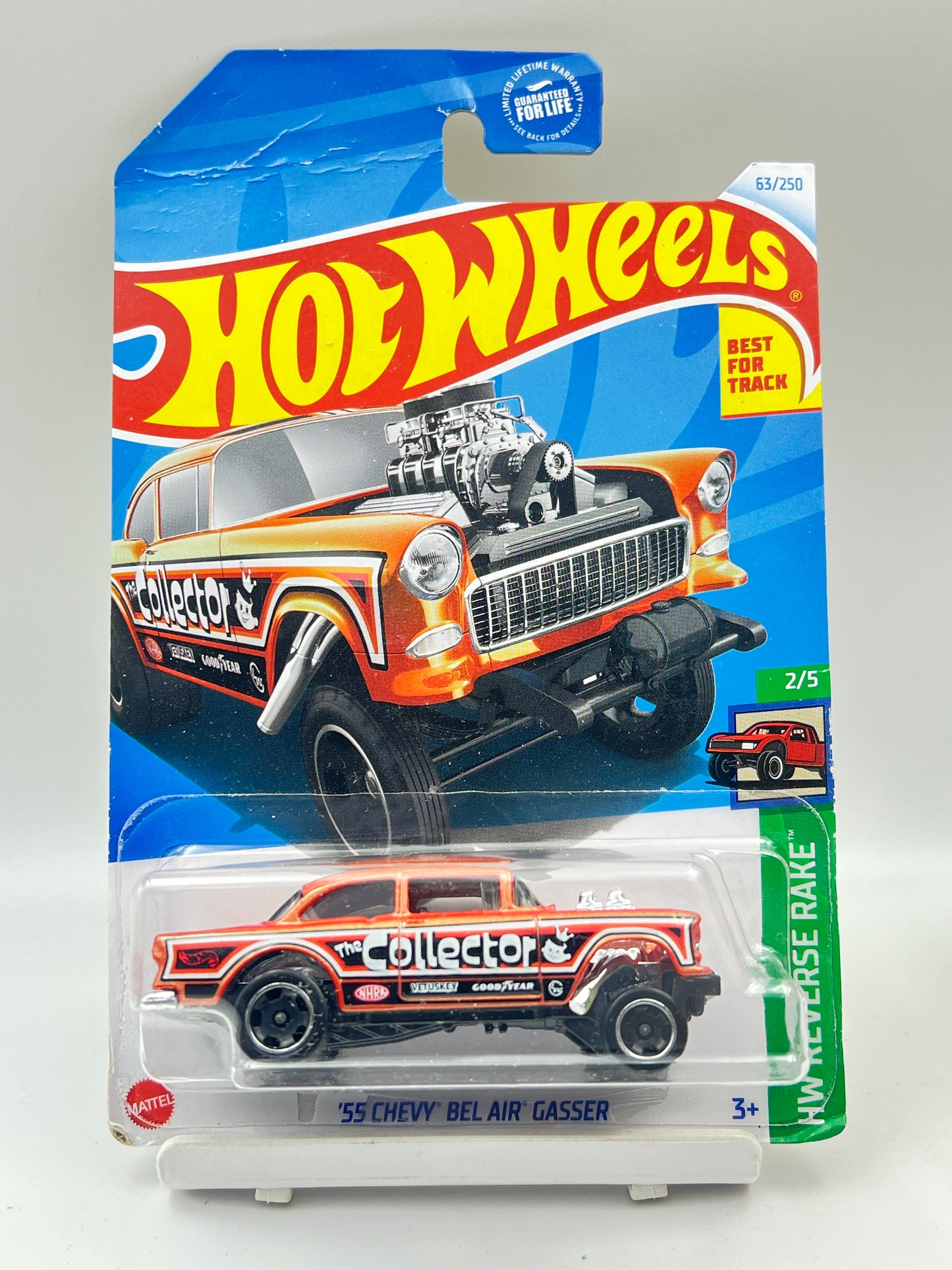 DAMAGED CARD - IMPORTED - HOT WHEELS -  55 CHEVY BEL AIR GASSER - 6C