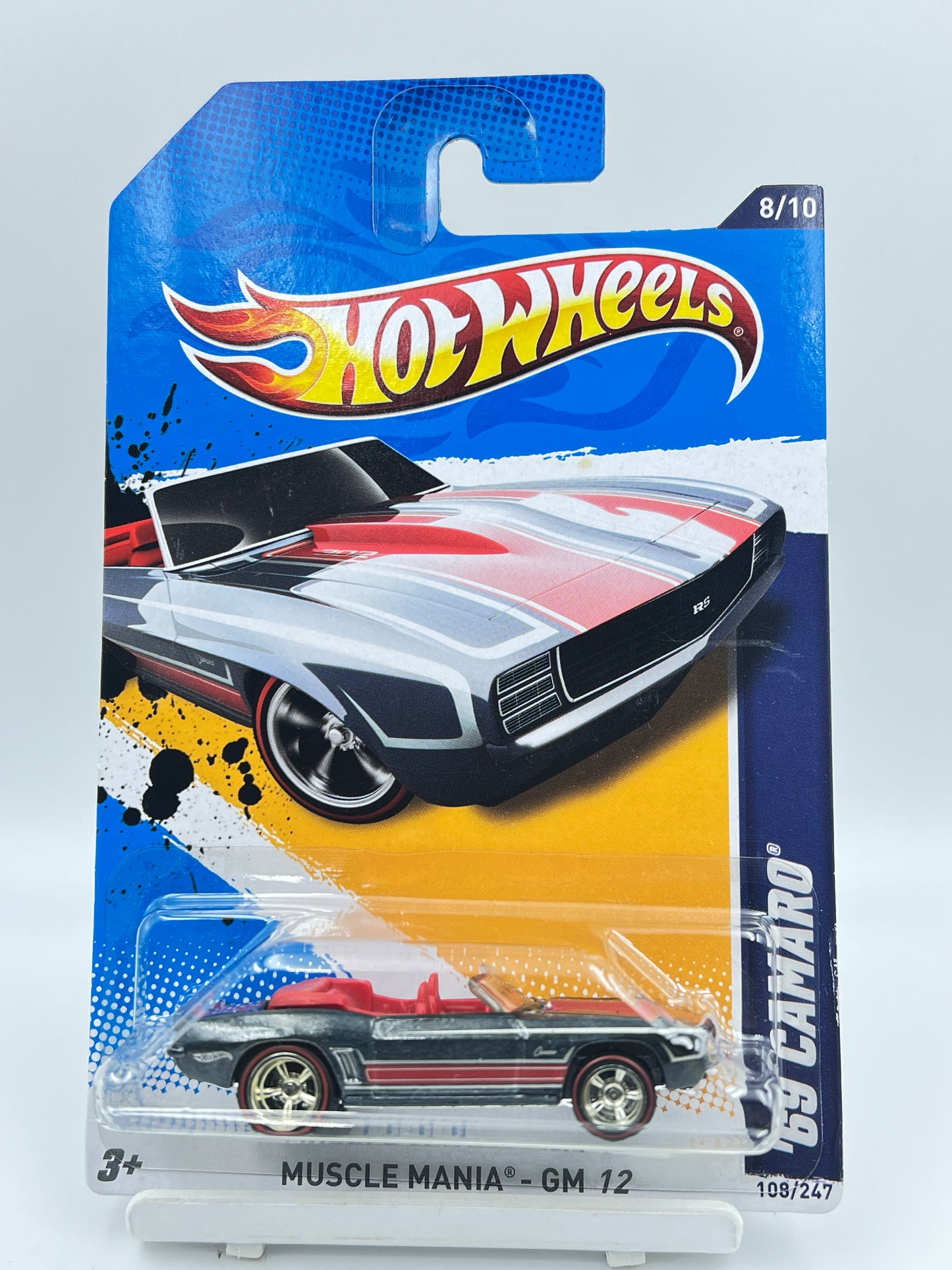 MILD CREASE - SUPER TREASURE HUNT - 69 CAMARO - DARK GREY - ZX5