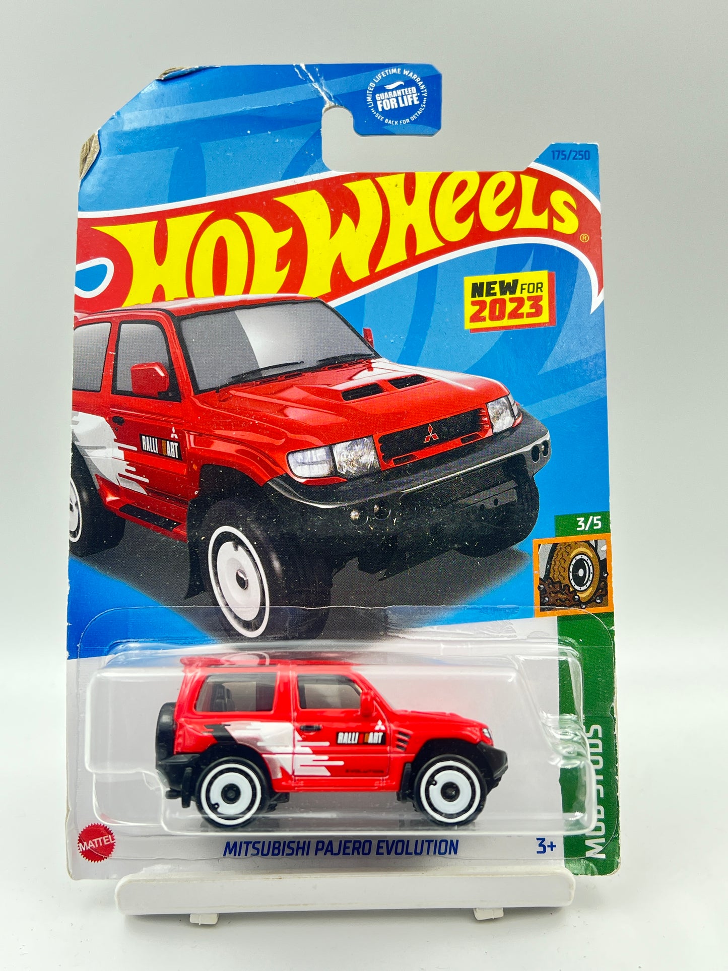 DAMAGED CARD - HOT WHEELS - MITSUBISHI PAJERO EVOLUTION - 4C