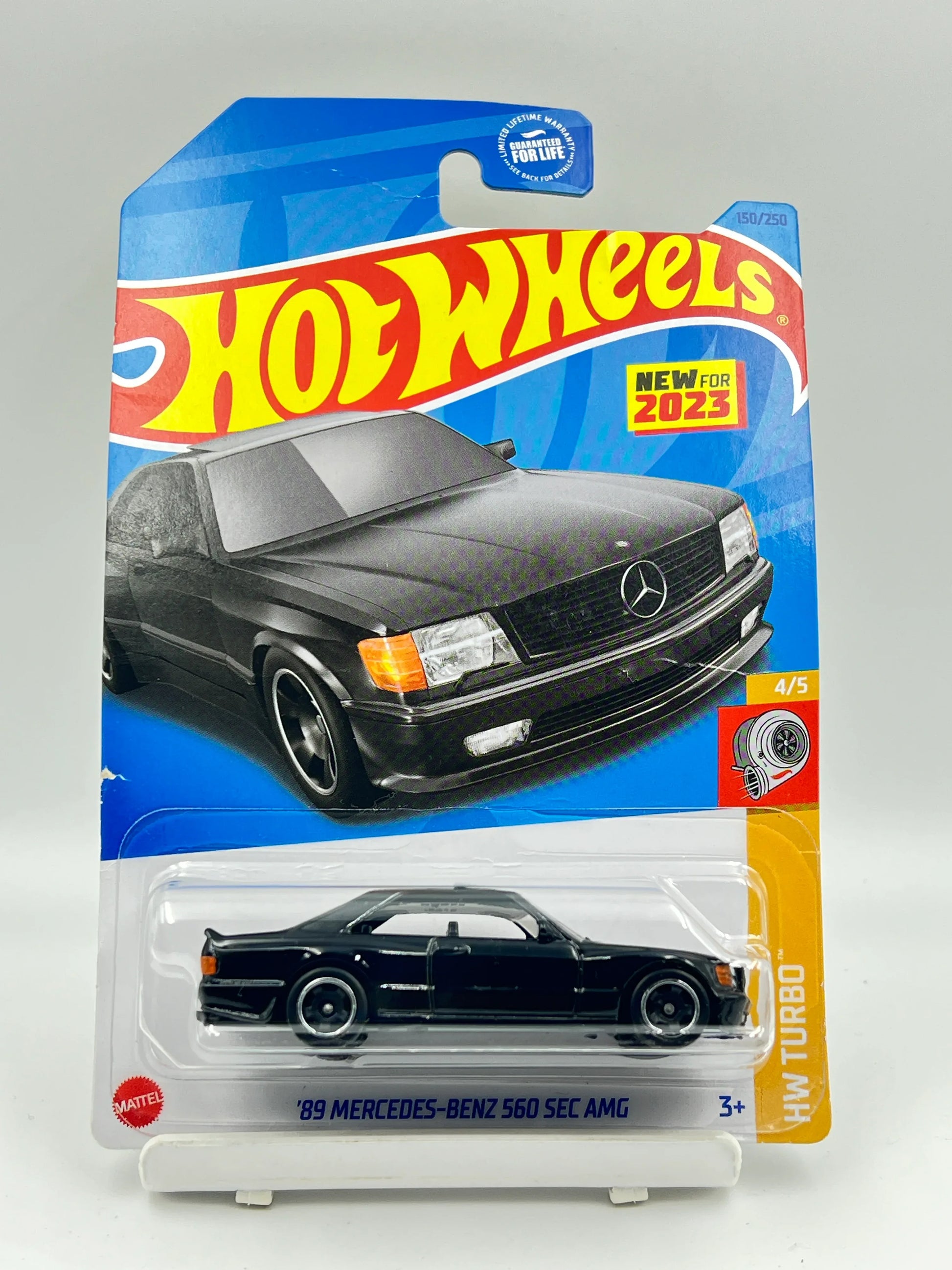HOT WHEELS - CREASED - 89 MERCEDES BENZ 560 SEC AMG - BLACK- 1B - Its Fun