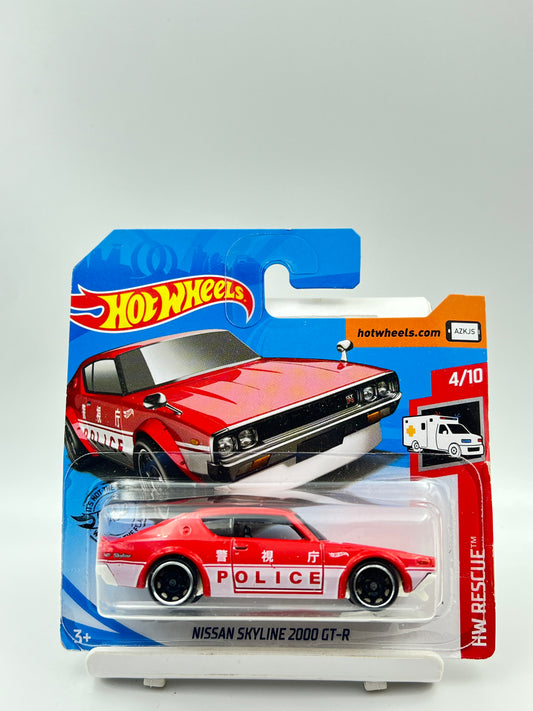 CARD DAMAGE - SHORT CARD - NIISAN SKYLINE 2000 GT-R - POLICE - RED - 2A