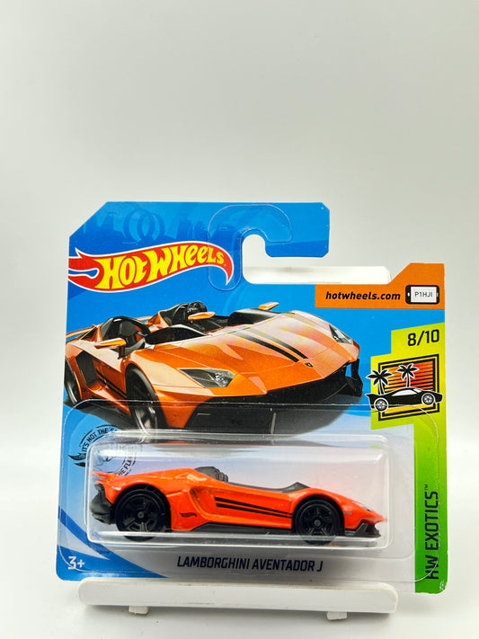 SHORT CARD - IMPORTED - HOT WHEELS -  LAMBORGHINI AVENTADOR J - ORANGE - B4