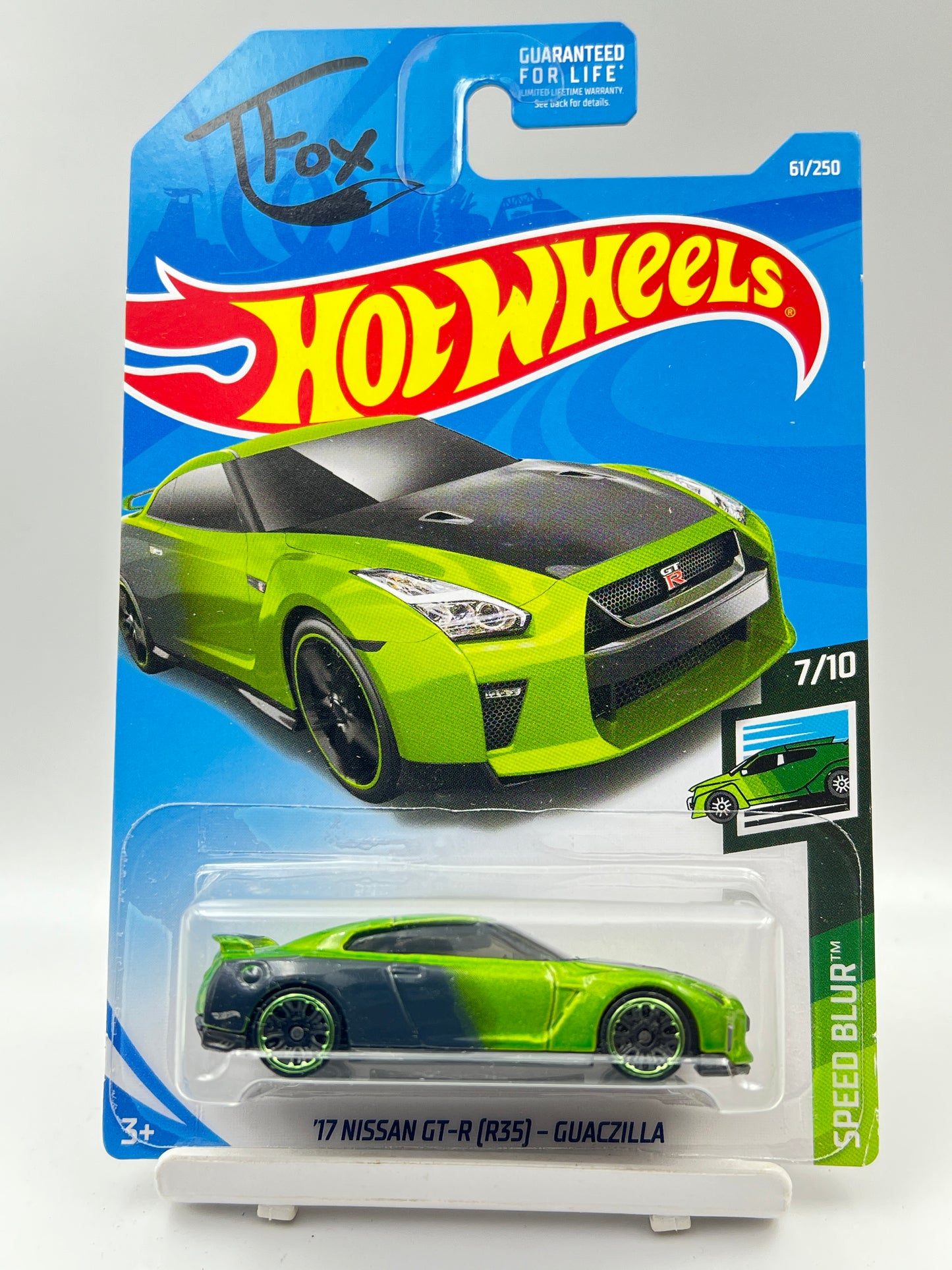 IMPORTED - HOT WHEELS -  17 NISSAN GT-R (R35) - GUACZILLA - GREEN - TANNER FOX - B3