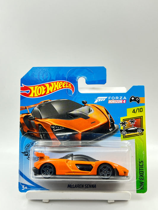 SHORT CARD - IMPORTED - HOT WHEELS - FORZA HORIZON 4 - MCLAREN SENNA - ORANGE - B2