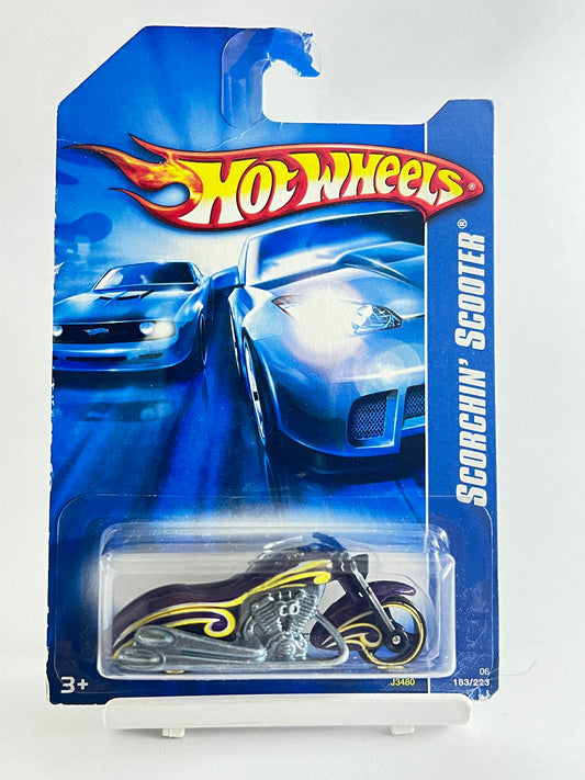 SCORCHIN SCOOTER -PURPLE- CARD AS IN IMAGE - 1B - Its Fun- Hot wheels - matchbox - diecast