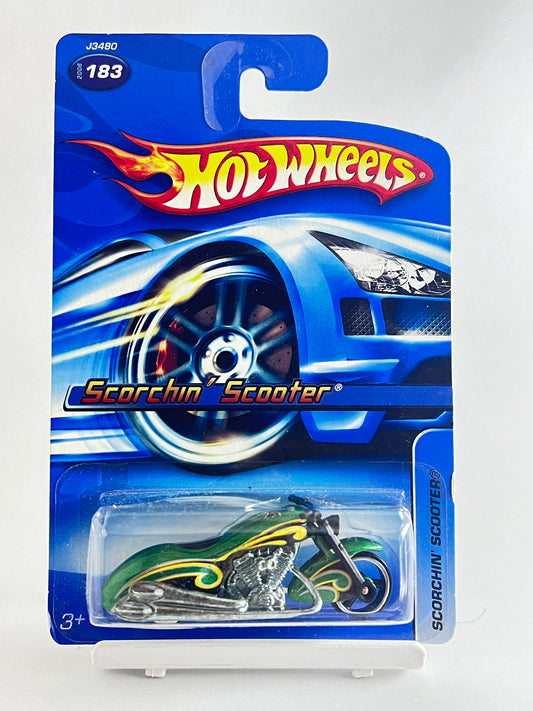 SCORCHIN SCOOTER - GREEN - 1B - Its Fun- Hot wheels - matchbox - diecast