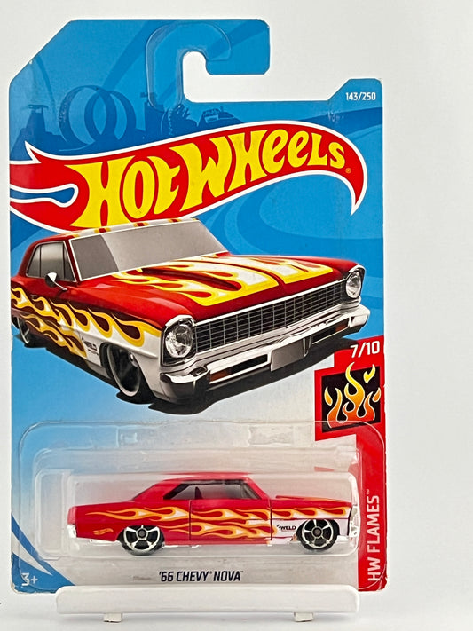 66 CHEVY NOVA - FLAMES - Its Fun- Hot wheels - matchbox - diecast