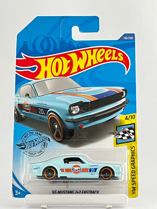 65 MUSTANG 2+2 FAST BACK - GULF BLUE - Its Fun- Hot wheels - matchbox - diecast