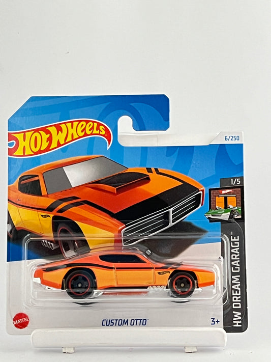 CUSTOM OTTO - ORANGE - IMPORTED SHORT CARD - Its Fun- Hot wheels - matchbox - diecast