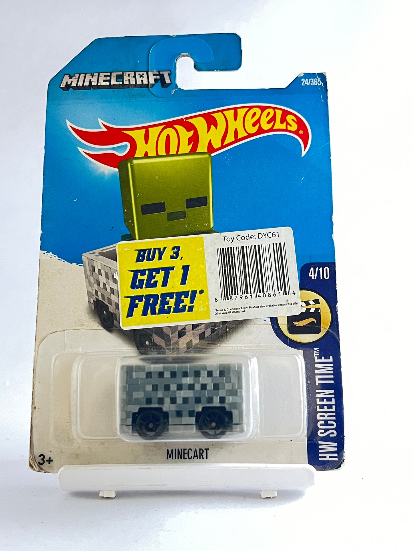 MINECART - CARD CONDITION AS IN PIC - 3B - Its Fun- Hot wheels - matchbox - diecast
