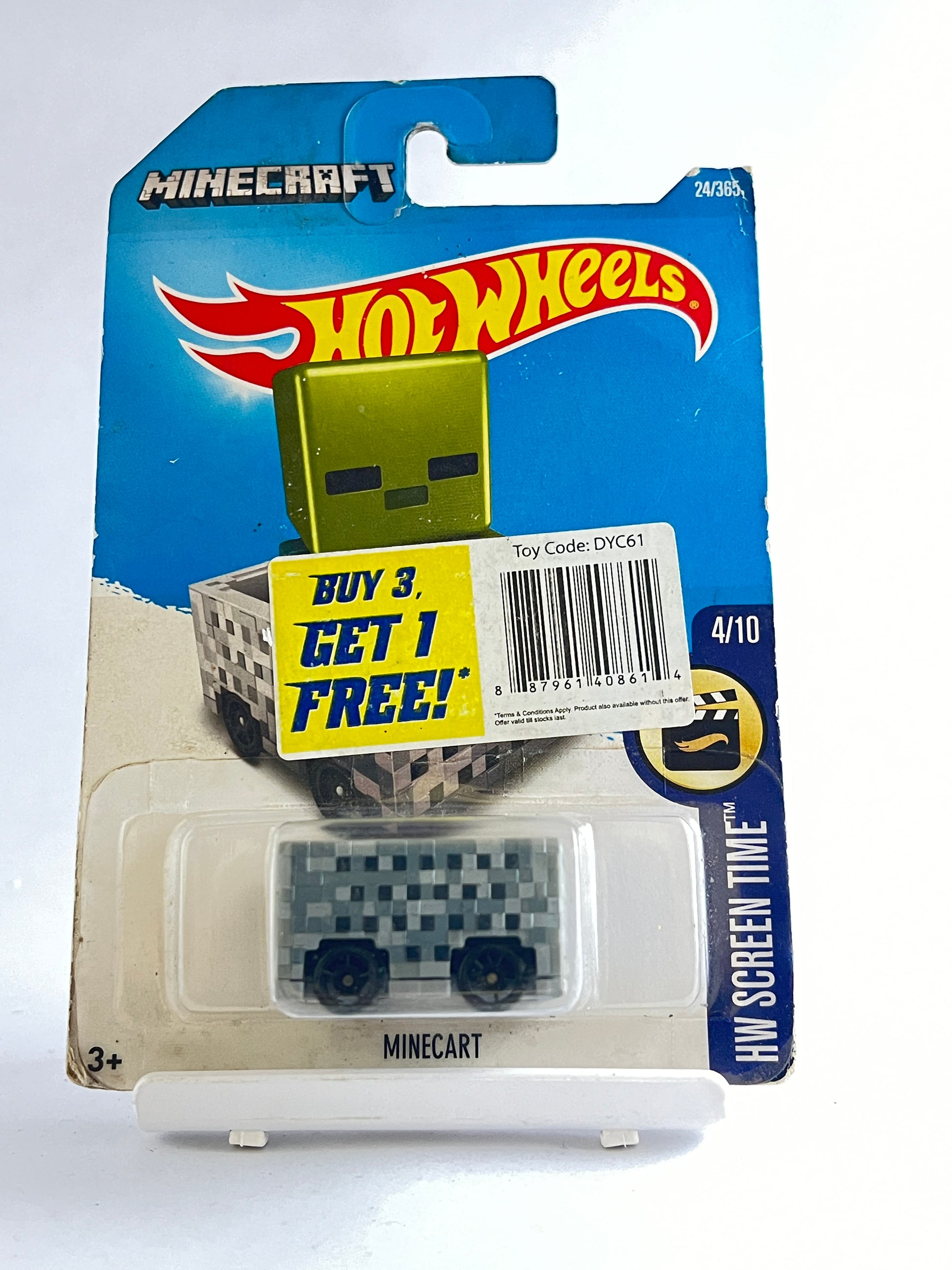MINECART - CARD CONDITION AS IN PIC - 3B - Its Fun- Hot wheels - matchbox - diecast