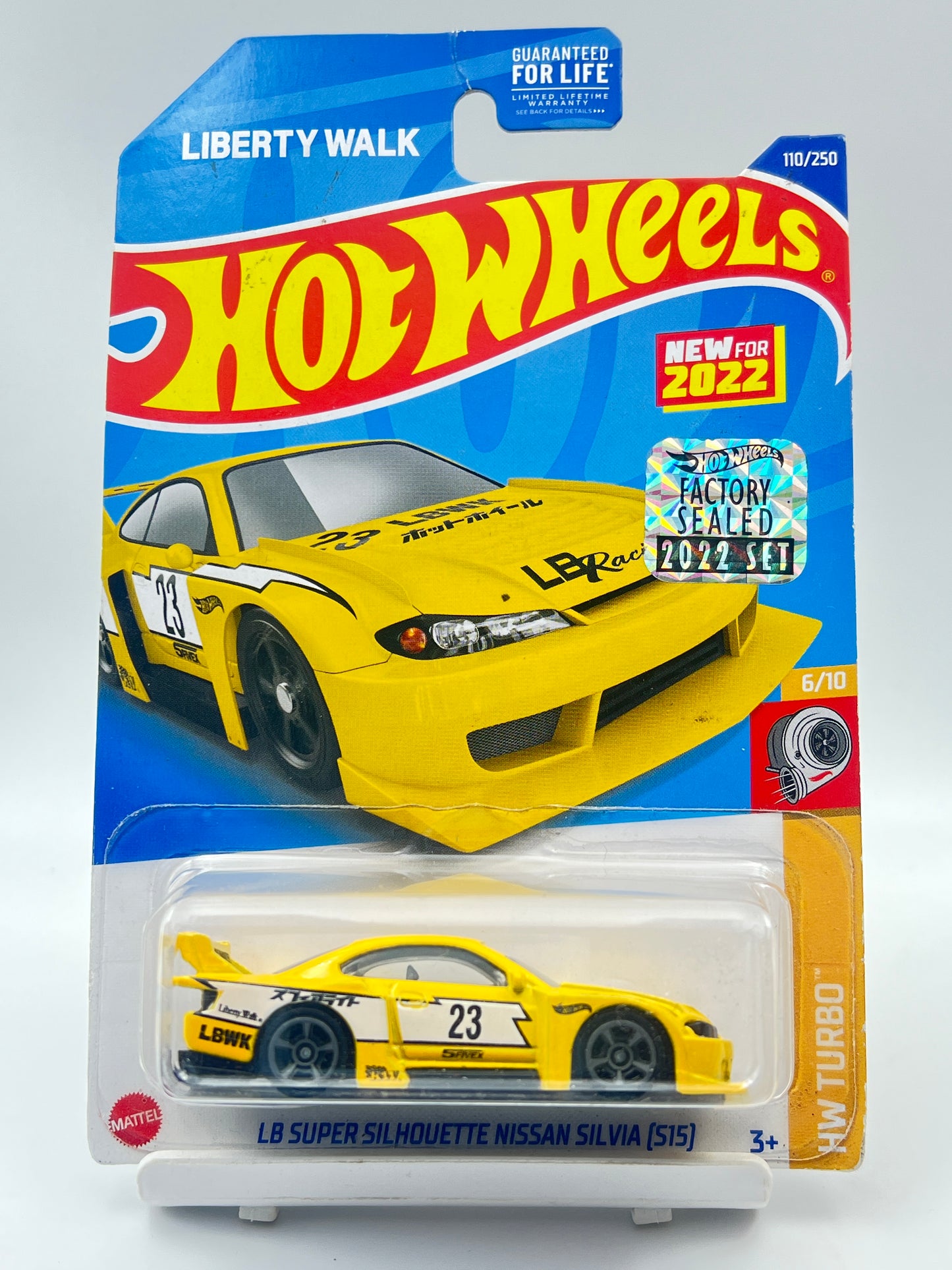FACTORY SEALED - HOOK CREASE - IMPORTED - HOT WHEELS -  LB SUPER SILHOUETTE NISSAN SILVIA (S15) - YELLOW - 3E