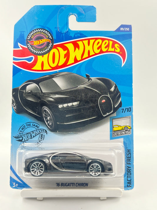 IMPORTED - HOT WHEELS -  16 BUGATTI CHIRON - BLACK - 1C