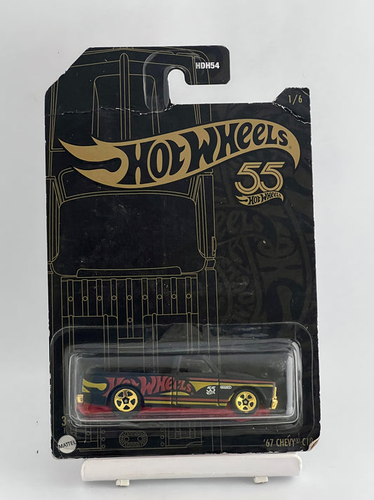 55TH ANNIVERSARY - 67 CHEVY C10 - CARD DAMAGE - 3A - Its Fun- Hot wheels - matchbox - diecast