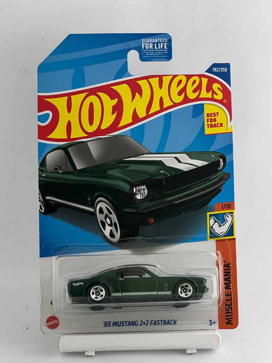65 MUSTANG 2+2 FASTBACK - GREEN -(3A) - Its Fun- Hot wheels - matchbox - diecast