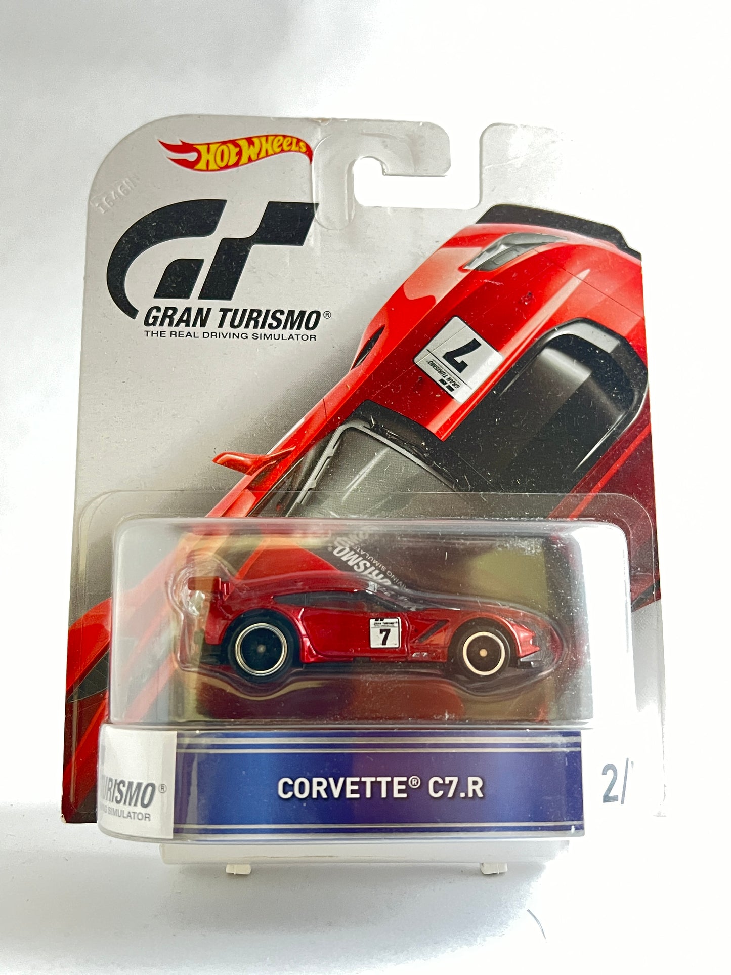 GRAN TURISMO : CORVETTE C7.R - MILD CREASE AT TOP - Its Fun- Hot wheels - matchbox - diecast