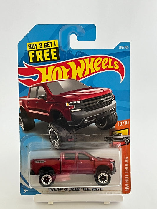19 CHEVY SILVERADO TRAIL BOSS LT - RED - 1D - Its Fun- Hot wheels - matchbox - diecast