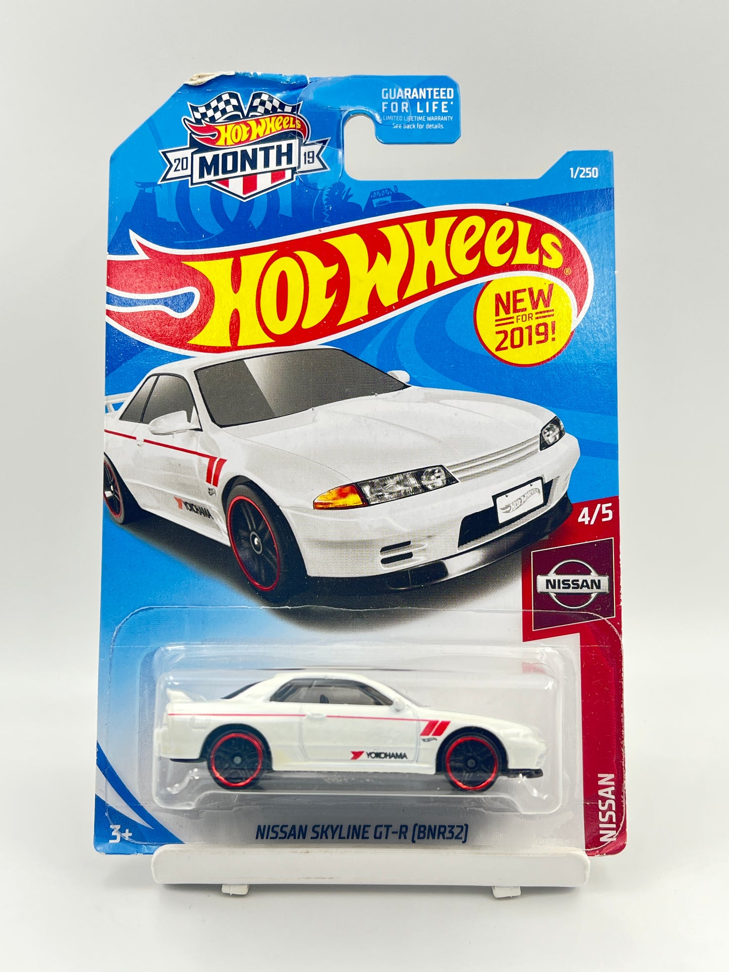 BLISTER / CARD DAMAGE - HOT WHEELS - NISSAN SKYLINE GT-R (BNR32) - WHITE - 3E