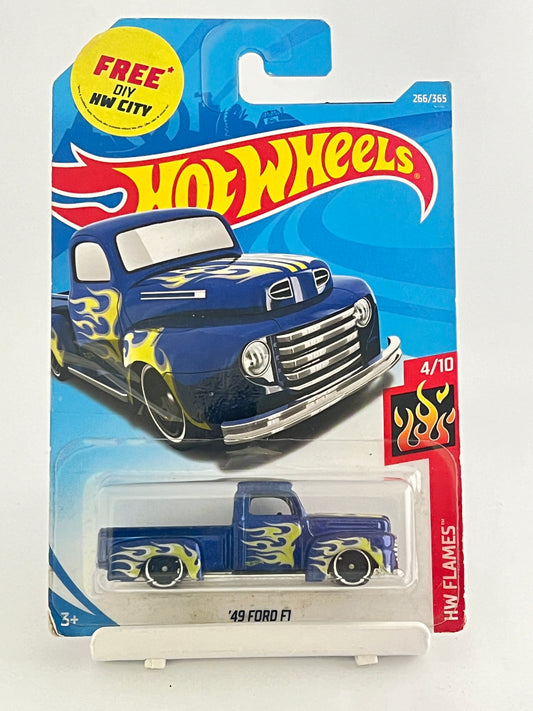 49 FORD F1  WITH FREE DIY HW CITY - FLAMES - 3D - Its Fun- Hot wheels - matchbox - diecast