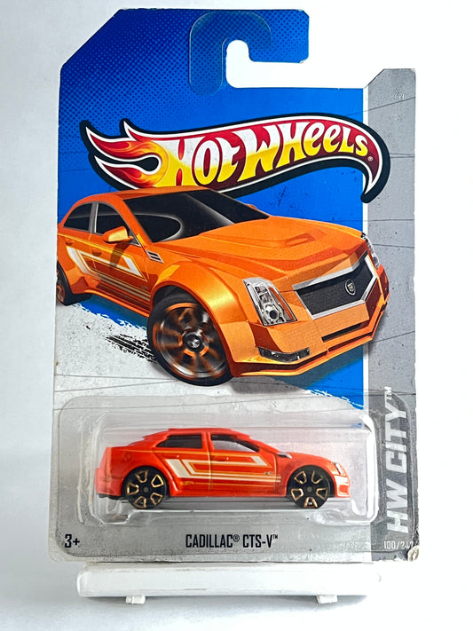 HOTWHEELS - CADILLAC CTS-V - ORANGE - 3B - Its Fun- Hot wheels - matchbox - diecast