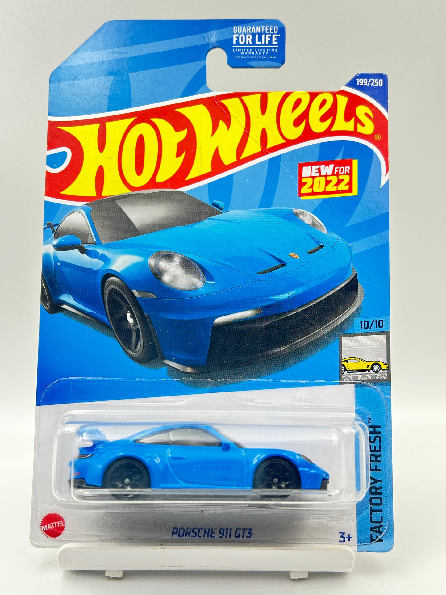 CREASED - IMPORTED - HOT WHEELS -  PORSCHE 911 GT3 - BLUE - 6B