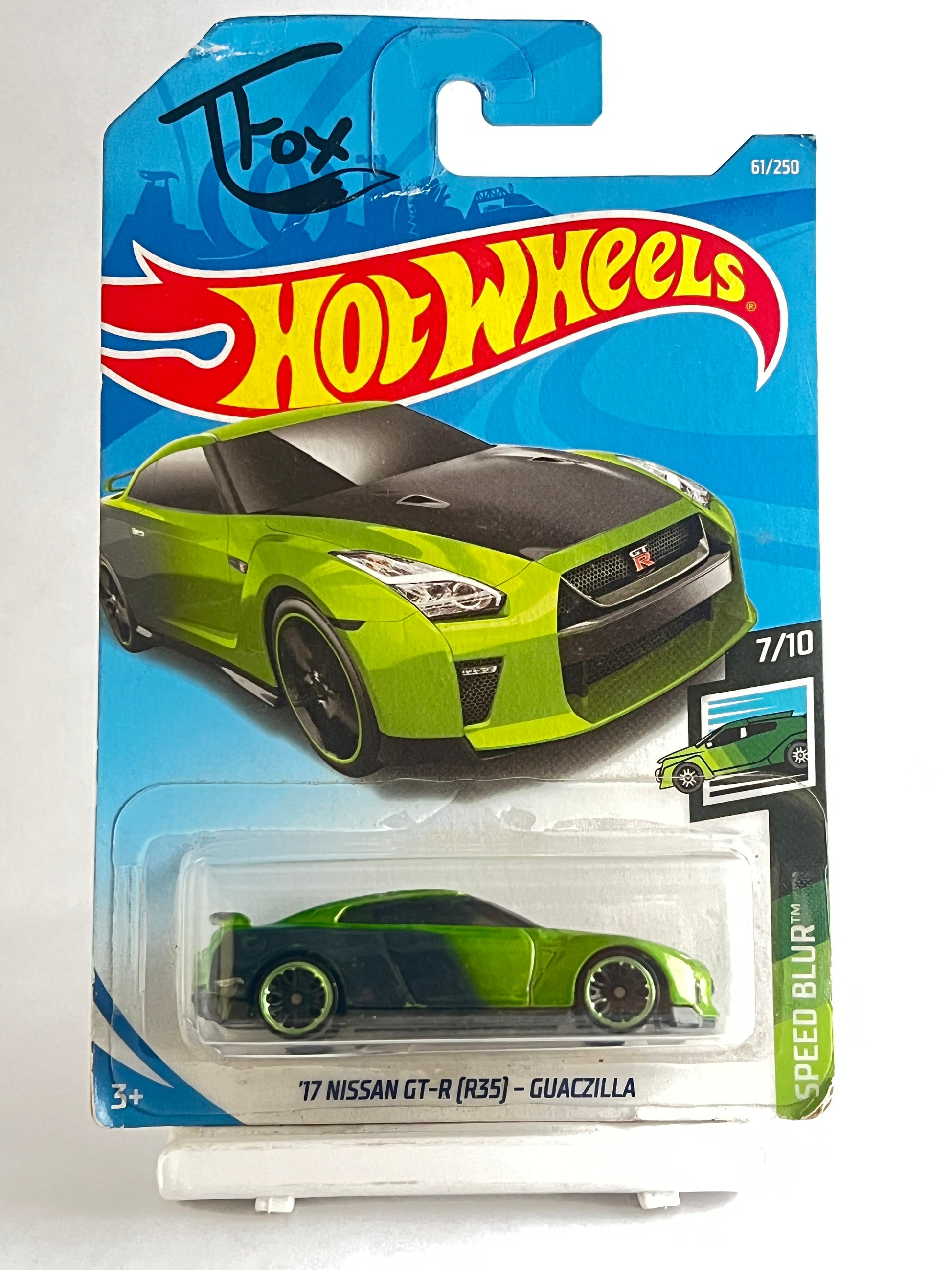 CREASED CARD - 17 NISSAN GT-R (R35) - GUACZILLA - 4F - Its Fun- Hot wheels - matchbox - diecast