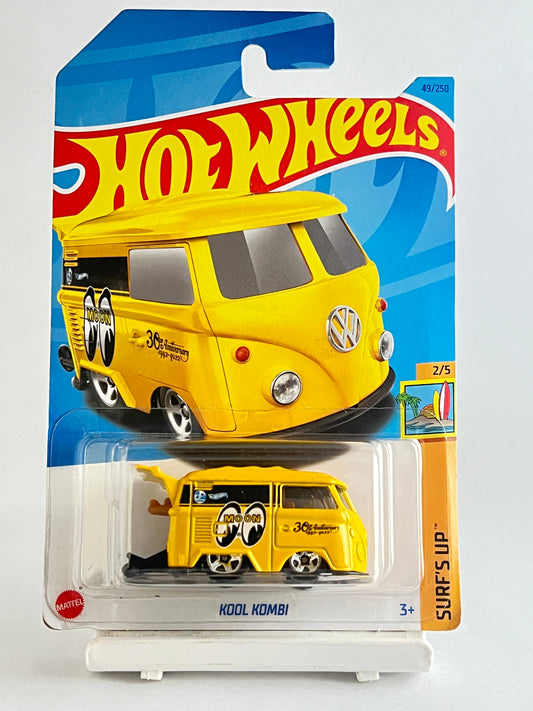 BLISTER CRACK - KOOL KOMBI - MOON EYES YELLOW - 4F - Its Fun- Hot wheels - matchbox - diecast