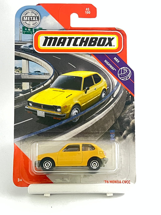 76 HONDA CVC - YELLOW - Its Fun- Hot wheels - matchbox - diecast