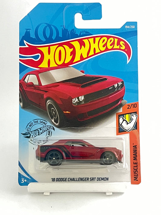 18 DODGE CHALLENGER SRT DEMON - RED - 3C - Its Fun- Hot wheels - matchbox - diecast