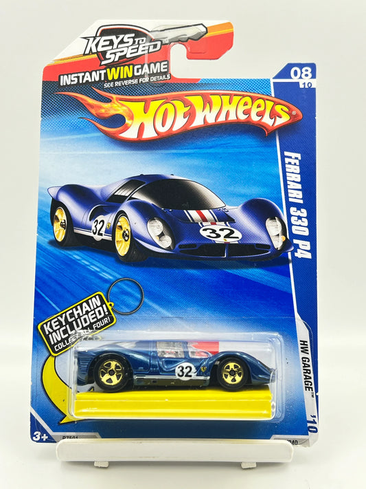HOT WHEELS - FERRARI 330 P4 - BLUE WITH KEYCHAIN INSIDE - HAIRLINE CRACK - 1D - Its Fun