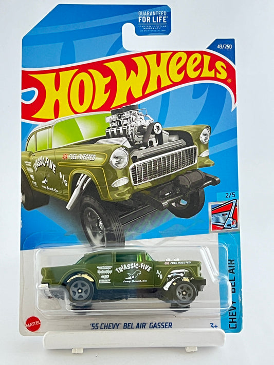 55 CHEVY BEL AIR GASSER - GREEN - 4B - Its Fun- Hot wheels - matchbox - diecast