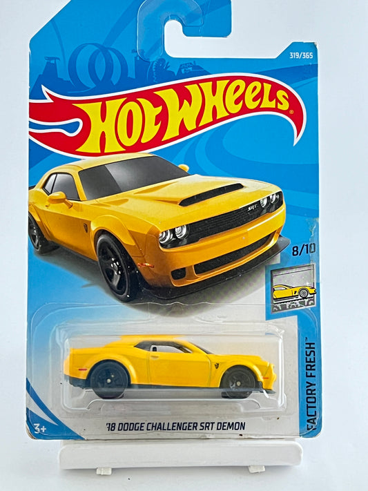 18 DODGE CHALLENGER SRT DEMON - YELLOW - 3B - Its Fun- Hot wheels - matchbox - diecast