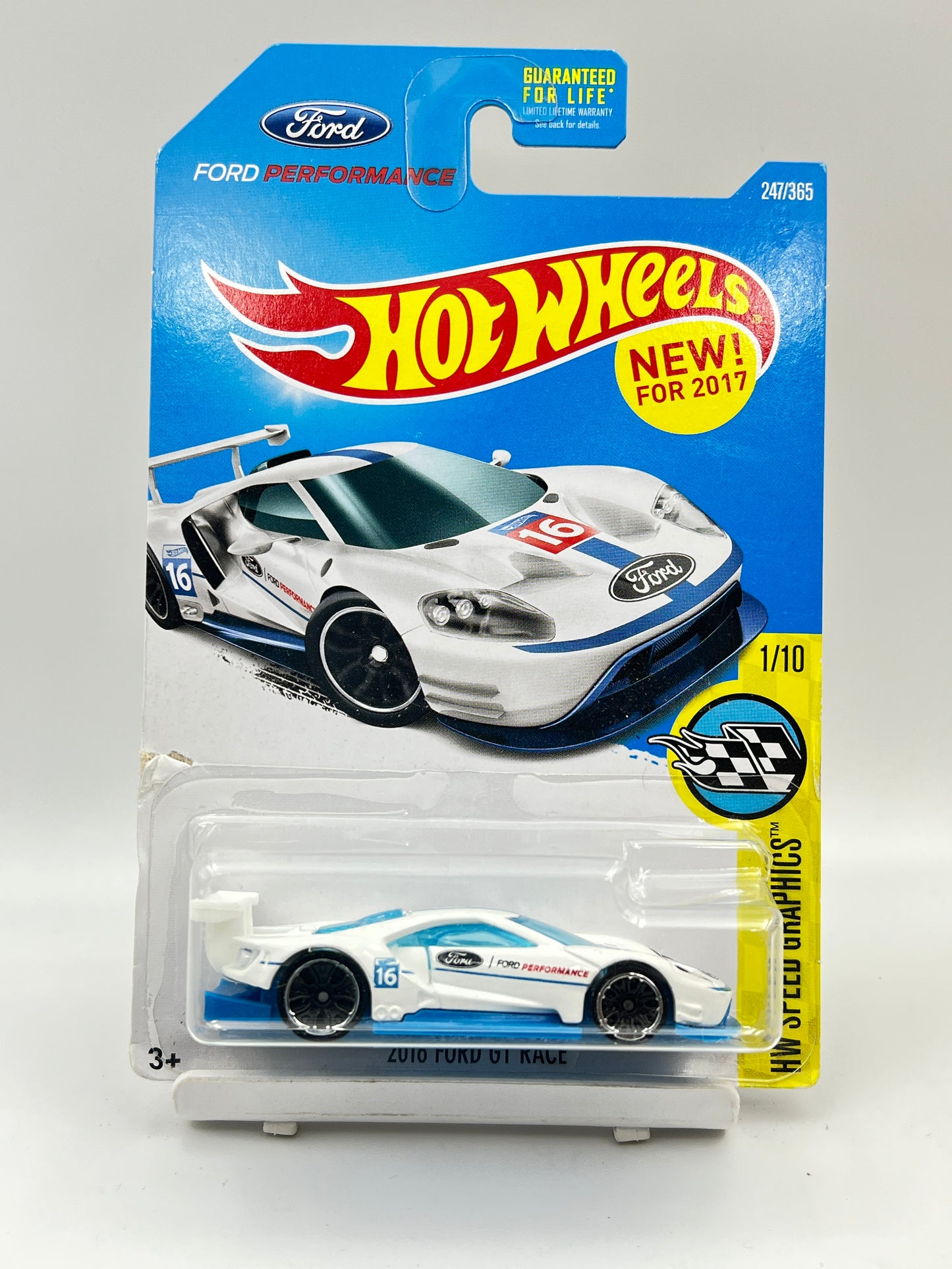 IMPORTED - HOT WHEELS -  2016 FORD GT RACE - WHITE - 1A