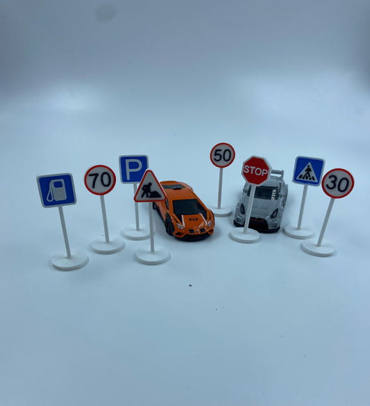 3D PRINTED TRAFFIC SIGNS - SET OF 8