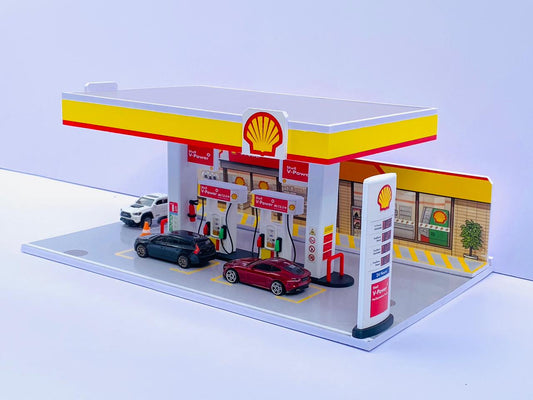 NEW VERSION - DIY ASSEMBLY - SHELL PETROL STATION DIAROMA - (FOAM+3D PRINT)
