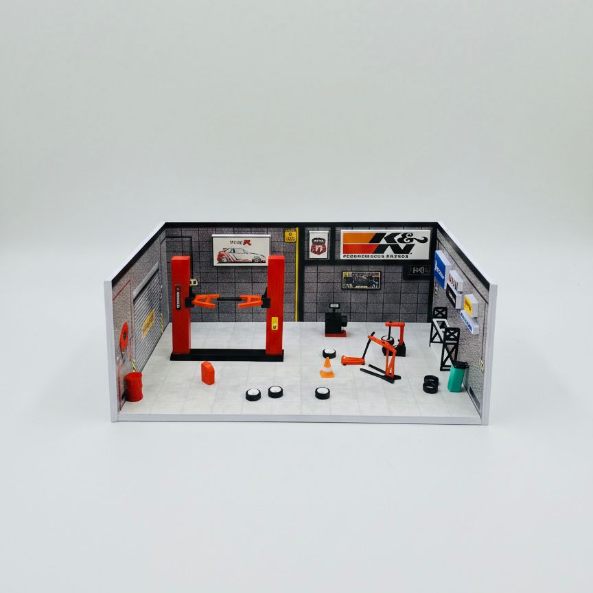 WORKSHOP MINI DIAROMA - DIY ASSEMBLY - WITH ALL ACCESSORIES AS DISPLAYED IN PIC