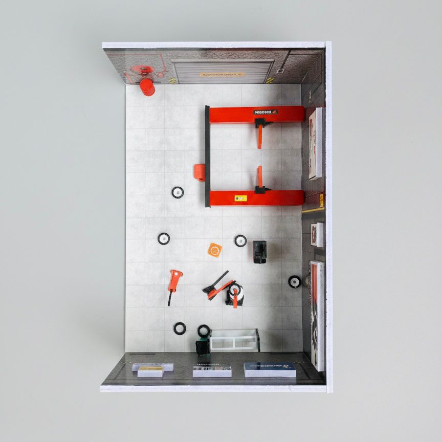 WORKSHOP MINI DIAROMA - DIY ASSEMBLY - WITH ALL ACCESSORIES AS DISPLAYED IN PIC