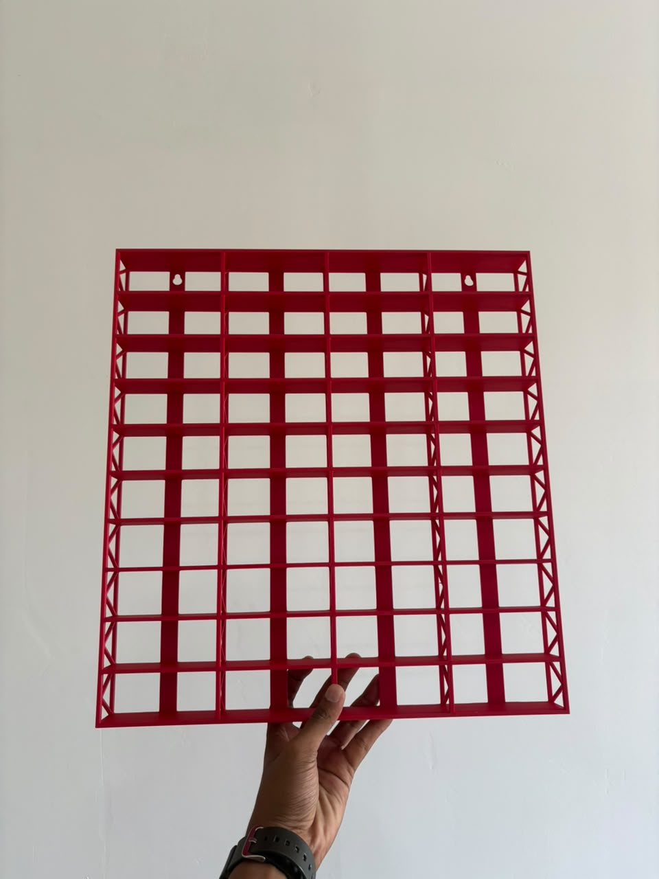 3D PRINTED WALL MOUNT RACK FOR 1:64 CARS - FOR 40 CARS - RED