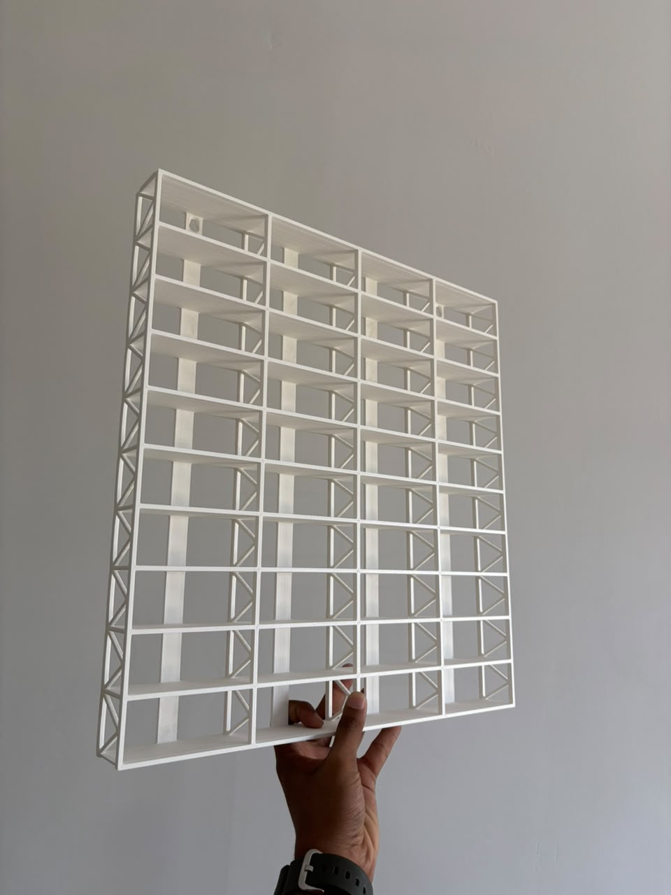3D PRINTED WALL MOUNT RACK FOR 1:64 CARS - FOR 40 CARS - WHITE