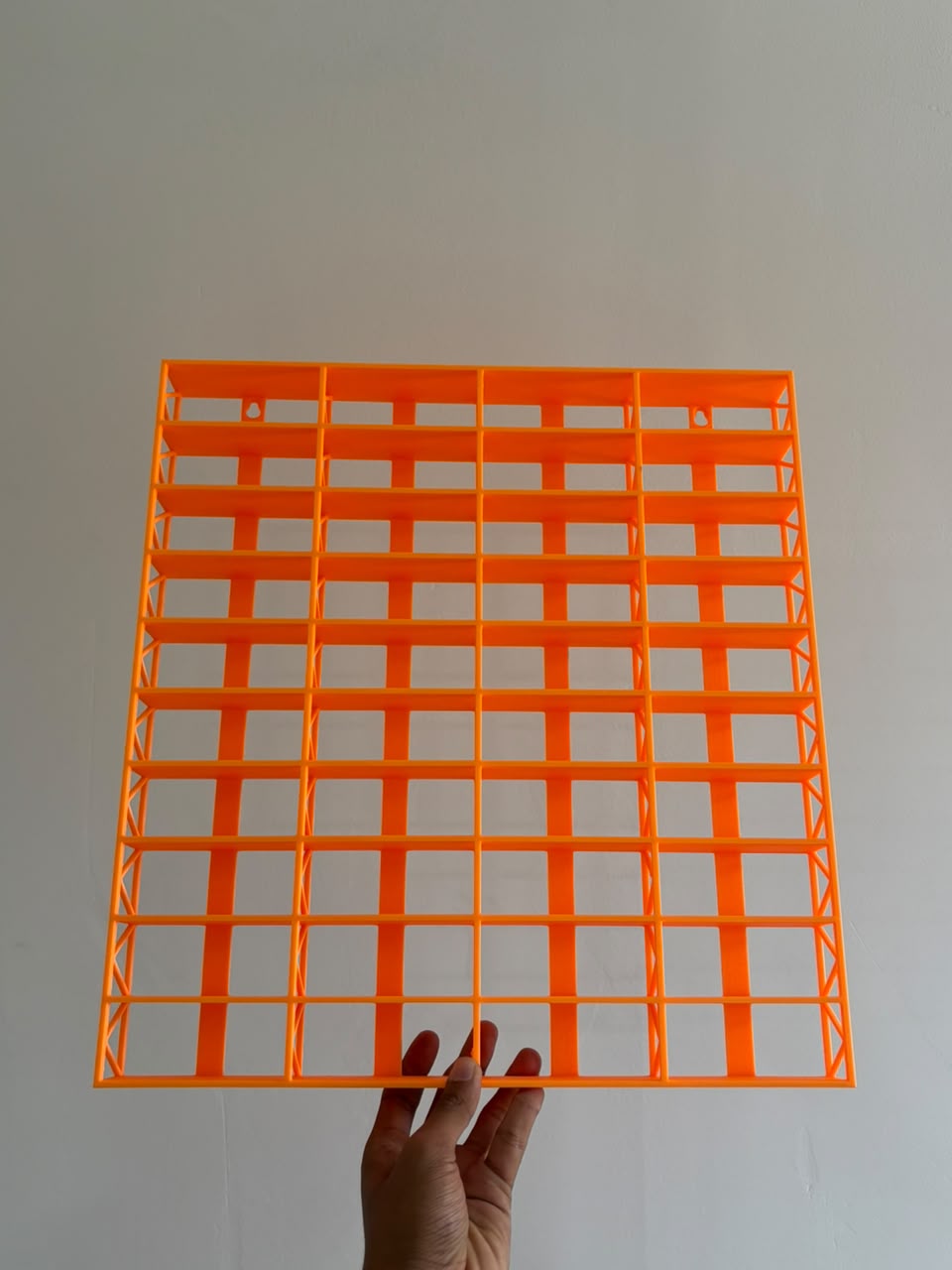 3D PRINTED WALL MOUNT RACK FOR 1:64 CARS - FOR 40 CARS - ORANGE