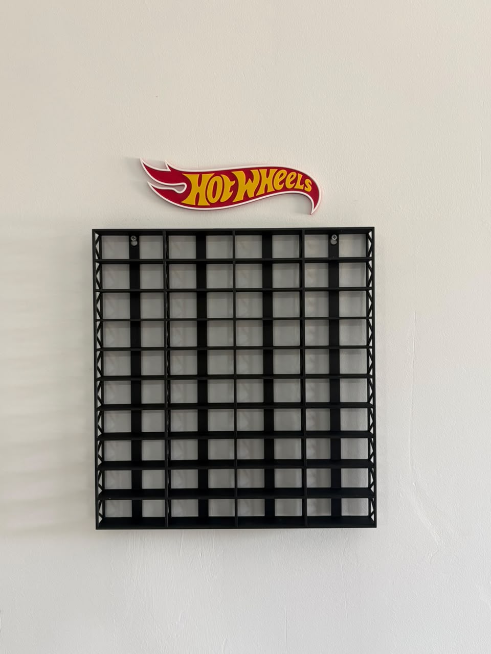 3D PRINTED WALL MOUNT RACK FOR 1:64 CARS - FOR 40 CARS - BLACK