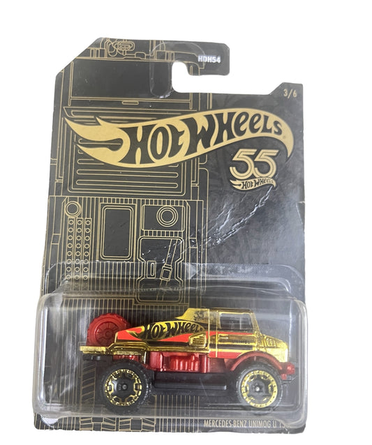 55TH EDITION - MERCEDES BENZ UNIMOG U 1300L - CREASED CARD - Its Fun- Hot wheels - matchbox - diecast